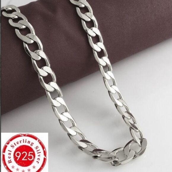 ✨ New Sterling 925 silver 22 inch sparkling 8 mm link chain ✨ - Picture 12 of 12